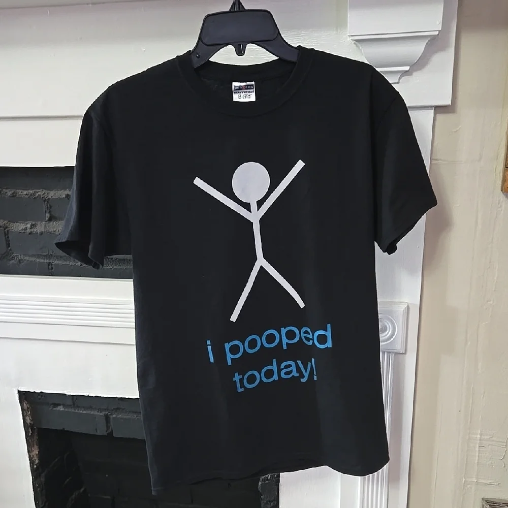 Jerzees I Pooped Today Black T Shirt - Picture 1 of 1